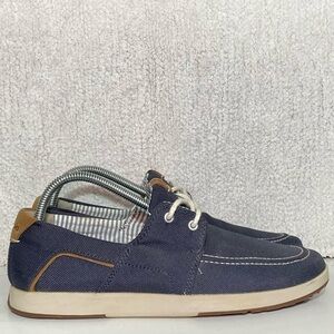 Clarks 1825 Men's Denim Blue Canvas Casual Deck Loafer Boat Shoes Size US 8.5 M